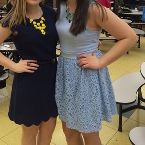 Francesca’s Powder Blue with Lace Bottom Dress